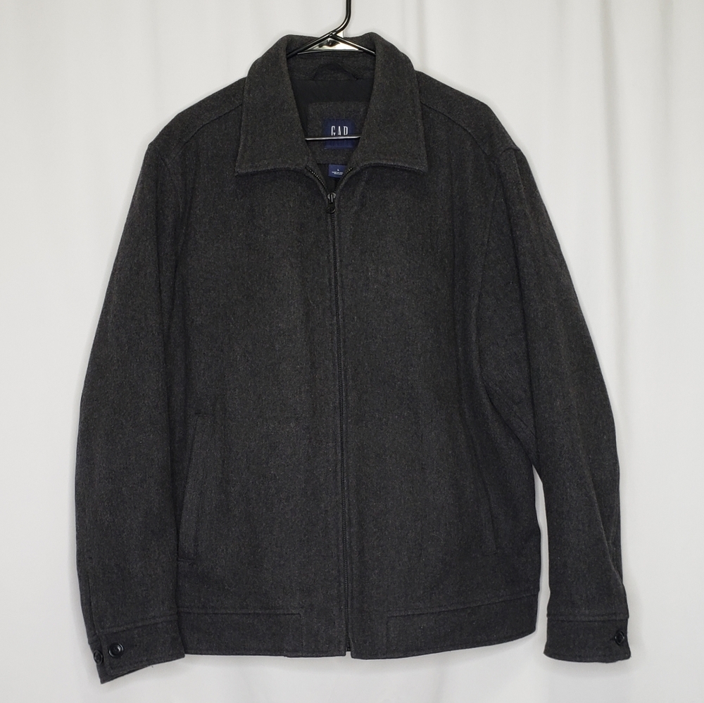 GAP GREY VARSITY BOMBER COAT